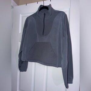 Lululemon Brushed Softstreme Ribbed Half Zip Belgian Blue Size 8 NWOT